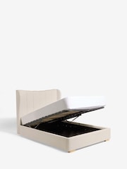 Brushed Weave Oyster Grace Upholstered Storage Ottoman Bed Frame - Image 7 of 8