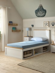 White Malvern Chalk Platform Storage Bed Frame - Image 2 of 5