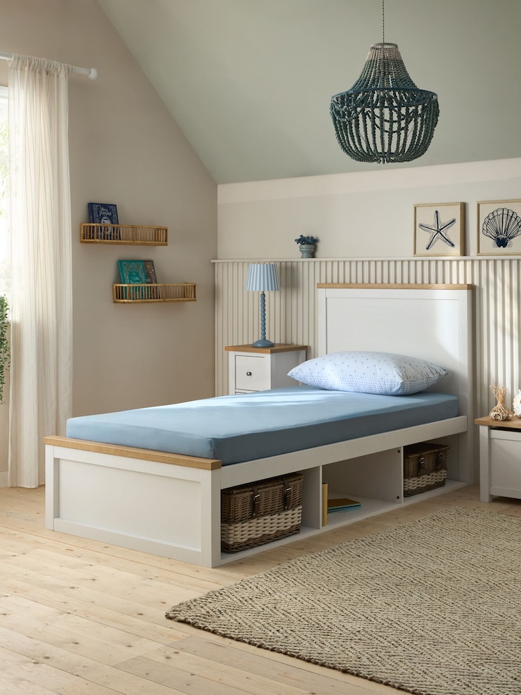 White Malvern Chalk Platform Storage Bed Frame - Image 2 of 5