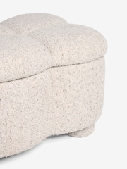 Tweedy Boucle Light Natural Bubble Upholstered Ottoman Blanket Box - Image 3 of 7
