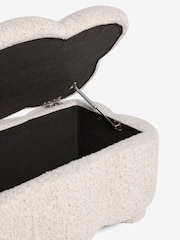 Tweedy Boucle Light Natural Bubble Upholstered Ottoman Blanket Box - Image 6 of 7