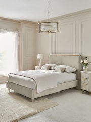 Soft Velvet Pebble Valencia Upholstered Bed Frame - Image 2 of 7