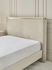 Soft Velvet Pebble Valencia Upholstered Bed Frame - Image 4 of 7