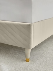 Soft Velvet Pebble Valencia Upholstered Bed Frame - Image 5 of 7