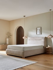 Chunky Texture Dove Grey Colmore Upholstered Ottoman Storage Bed Frame - Image 4 of 9