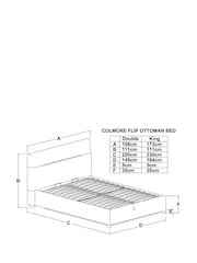 Chunky Texture Dove Grey Colmore Upholstered Ottoman Storage Bed Frame - Image 5 of 9
