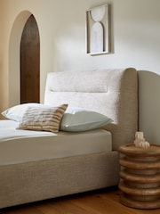 Chunky Texture Dove Grey Colmore Upholstered Ottoman Storage Bed Frame - Image 7 of 9