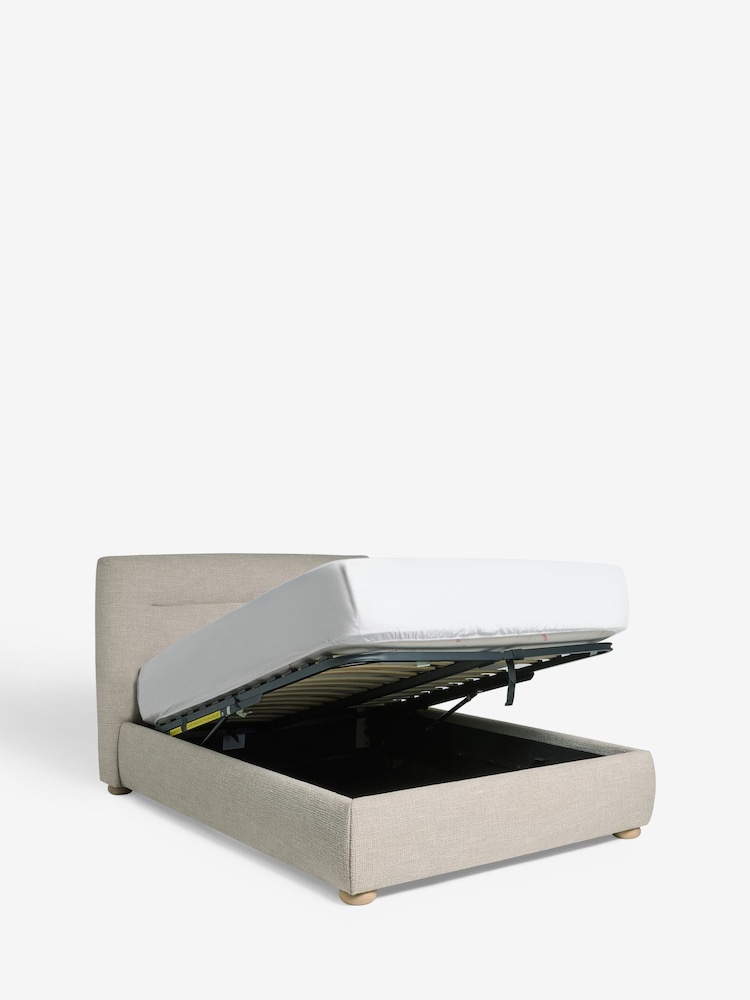 Chunky Texture Dove Grey Colmore Upholstered Ottoman Storage Bed Frame - Image 9 of 9
