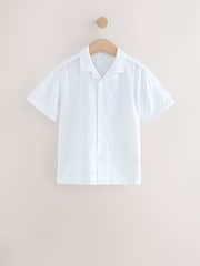 White Texture Short Sleeves Smart Textured Shirt (3-16yrs) - Image 1 of 4