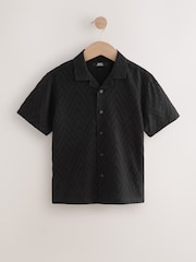 Black Short Sleeves Smart Textured Shirt (3-16yrs) - Image 1 of 4