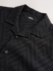 Black Short Sleeves Smart Textured Shirt (3-16yrs) - Image 4 of 4
