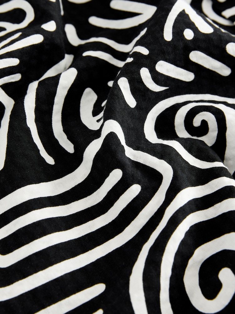 Black/White Swirl AOP Short Sleeve Printed Shirt (3-16yrs) - Image 4 of 4