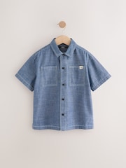 Chambray Blue Short Sleeves Chambray Shirt (3-16yrs) - Image 1 of 4