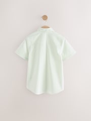 Мятный зеленый - С коротким рукавом Cotton Rich оксфорд рубашка (3-16лет) - Изображение 4 из 6