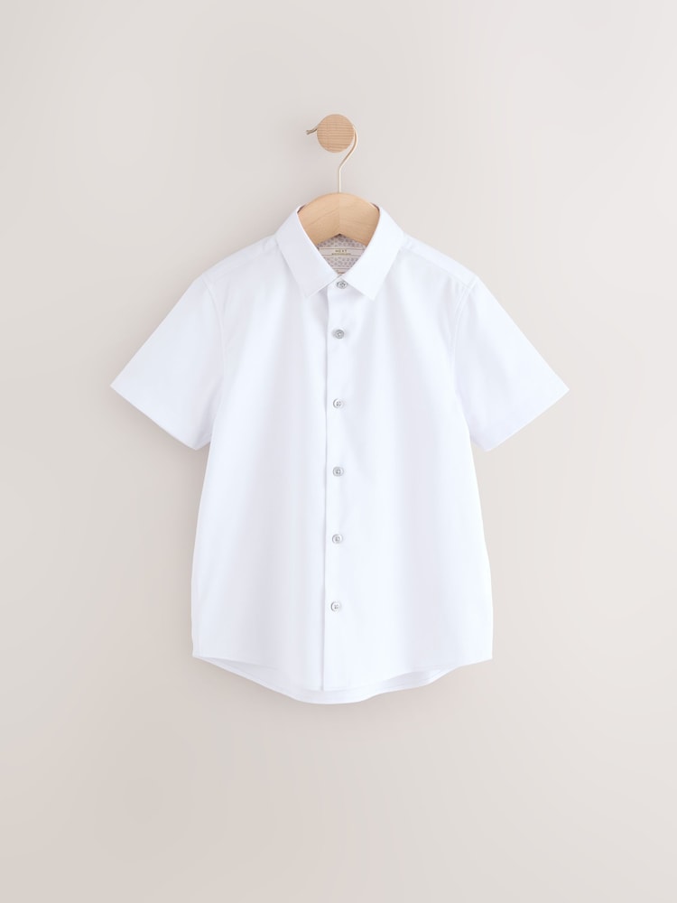 White Short Sleeves Smart Plain Shirt (3-16yrs) - Image 1 of 4