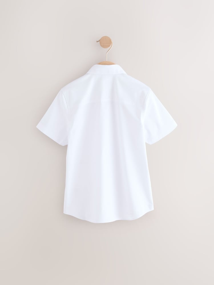 أبيض - Short Sleeves Smart Plain School Shirt (3-16yrs) - صورة 2 من 4 أبيض - Short Sleeves Smart Plain School Shirt (3-16yrs) - صورة 2 من 4