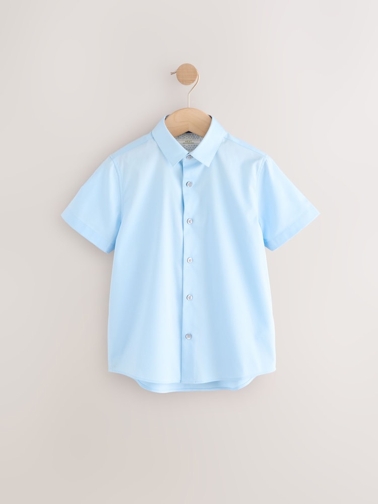 أزرق - Short Sleeves Smart Plain School Shirt (3-16yrs) - صورة 1 من 4 أزرق - Short Sleeves Smart Plain School Shirt (3-16yrs) - صورة 1 من 4