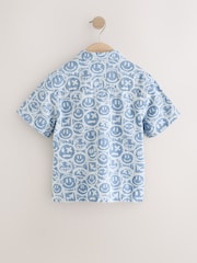 Blue Face AOP Short Sleeves 100% Cotton Revere Collar All Over Print Shirt (3-16yrs) - Image 5 of 7
