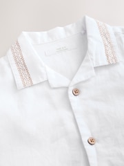 White Palm Tree Short Sleeves Revere Collar Shirt (3-16yrs) - Image 7 of 8
