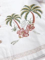 White Palm Tree Short Sleeves Revere Collar Shirt (3-16yrs) - Image 8 of 8
