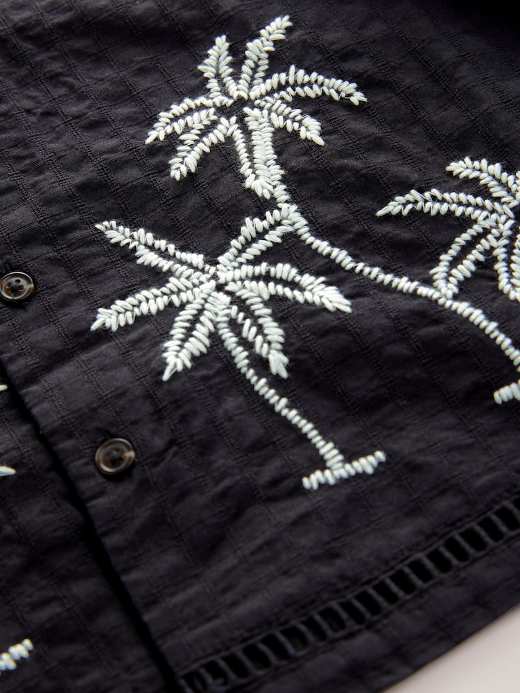 Schwarze Palme - Embroidered Short Sleeve Shirt and Shorts Set (3-16yrs) - Bild 5 von 5