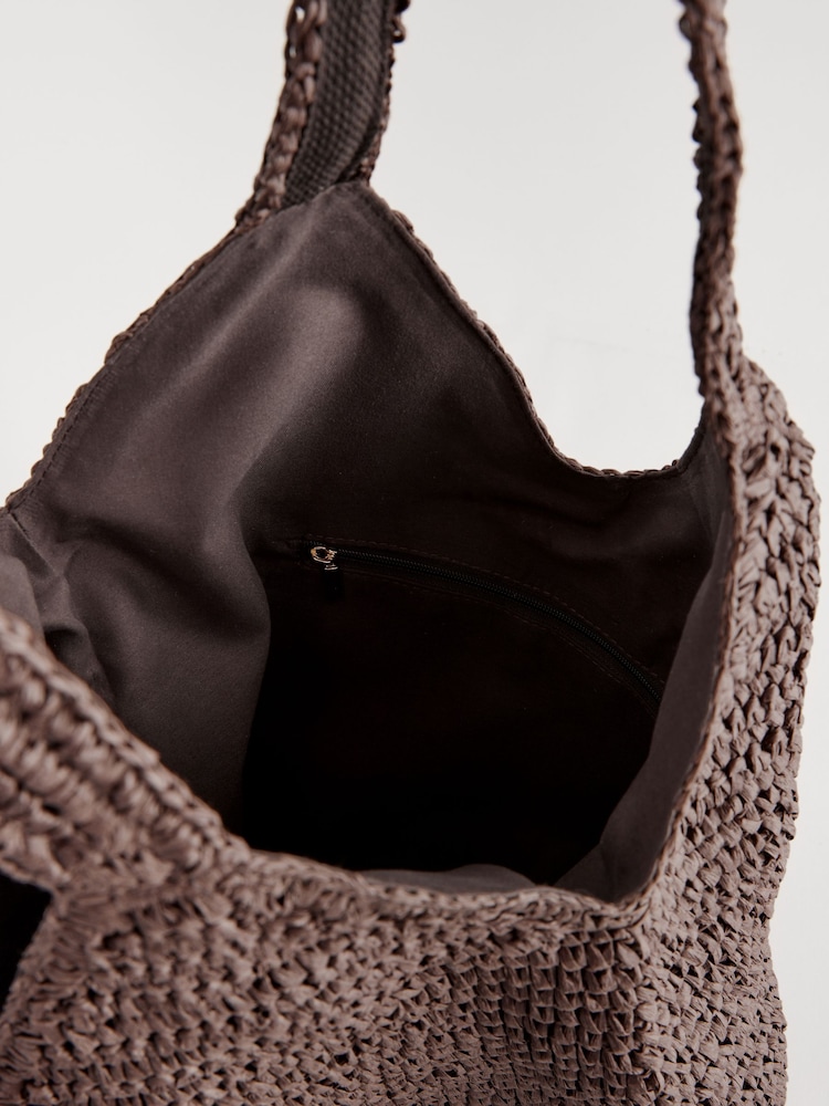 Schokoladenbraun - Shopper-Tasche aus Stroh - Bild 10 von 10 Schokoladenbraun - Shopper-Tasche aus Stroh - Bild 10 von 10