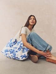 Blue Print Reusable Canvas Bag - Image 1 of 8