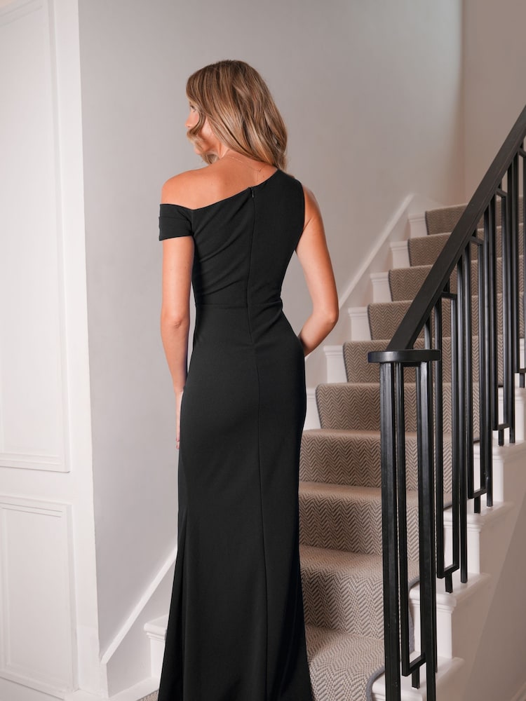 Schwarz - Sistaglam Kellie Maxikleid mit One-Shoulder-Träger und Ärmel auf der Seite - Bild 3 von 3 Schwarz - Sistaglam Kellie Maxikleid mit One-Shoulder-Träger und Ärmel auf der Seite - Bild 3 von 3