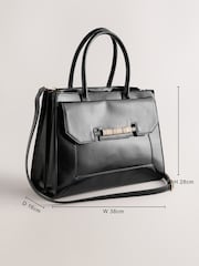 Black Structured Tote Bag - Image 4 of 9