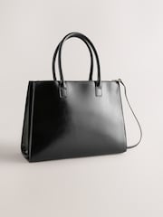 Black Structured Tote Bag - Image 6 of 9