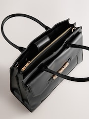 Black Structured Tote Bag - Image 7 of 9