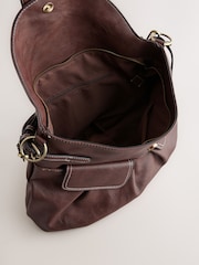 Chocolate Brown Buckle Shoulder Bag - Image 12 of 12
