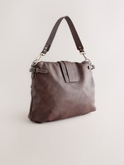 Chocolate Brown Buckle Shoulder Bag - Image 9 of 12
