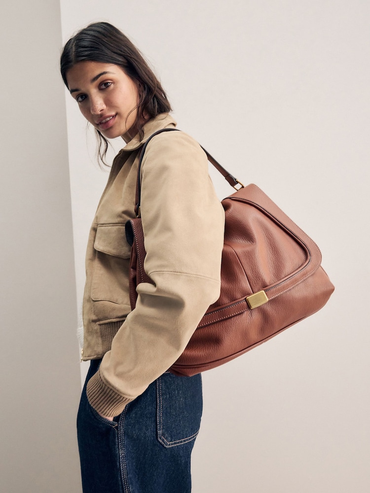 Tan Slouchy Shoulder Bag - Image 5 of 10