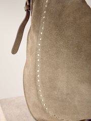 Sand Leather Stud Shoulder Boho Bag - Image 9 of 10