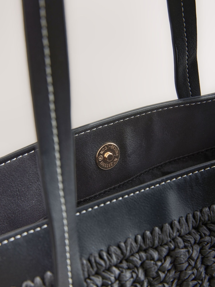 Black Raffia Shoulder Bag - Image 10 of 12
