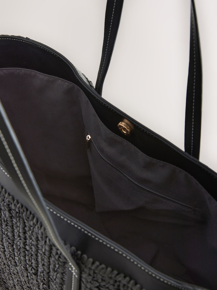 Black Raffia Shoulder Bag - Image 12 of 12