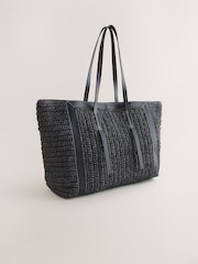 Black Raffia Shoulder Bag - Image 6 of 12