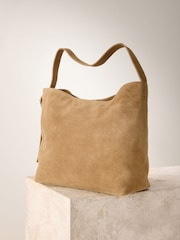 Tan Brown Suede Slouch Shoulder Bag - Image 2 of 6