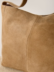 Tan Brown Suede Slouch Shoulder Bag - Image 5 of 6