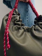 Vert kaki - Bungee Velours côtelé Sac épaule - Image 3 of 7