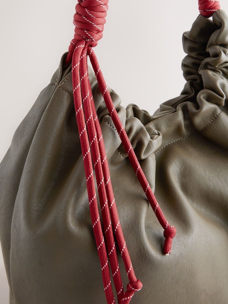 Khakigrün - Schultertasche mit elastischem Band - Bild 7 von 7 Khakigrün - Schultertasche mit elastischem Band - Bild 7 von 7