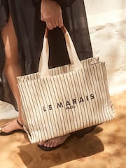 Krémová - Structured Canvas Shoulder Bag - Obrázok 1 z 10