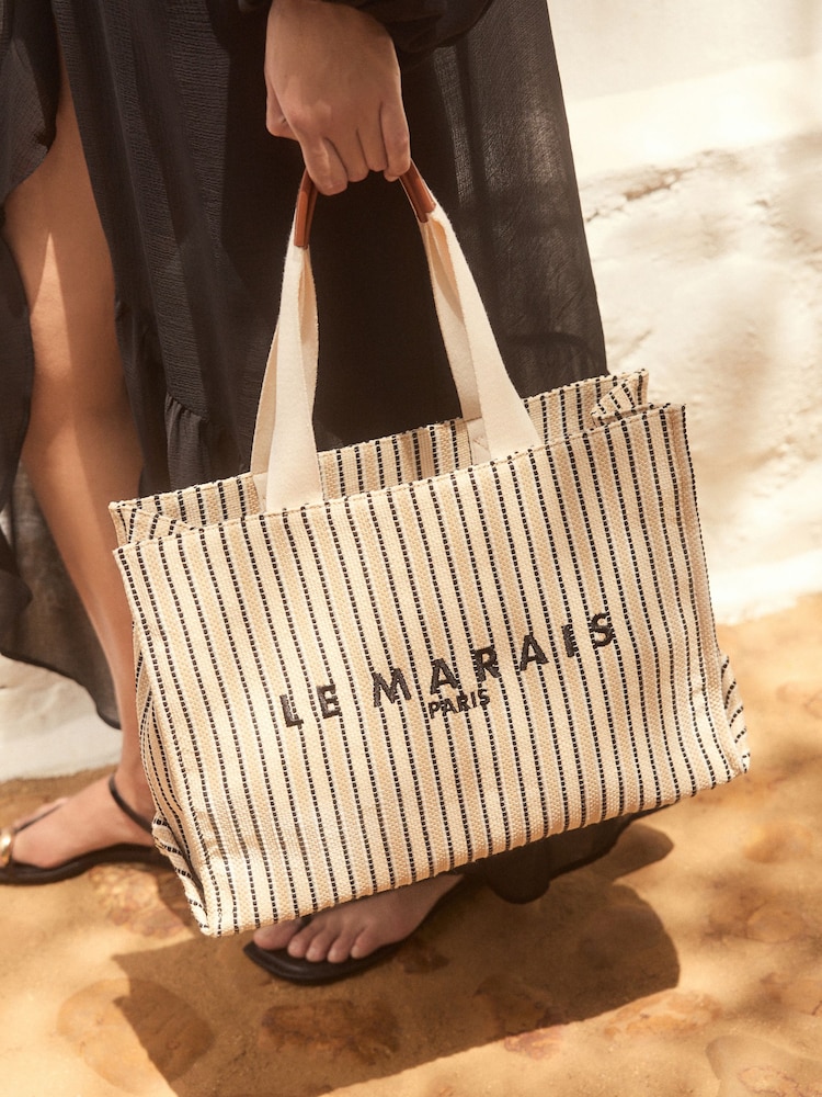 Krémová - Structured Canvas Shoulder Bag - Obrázok 1 z 10