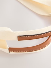 Krémová - Structured Canvas Shoulder Bag - Obrázok 10 z 10