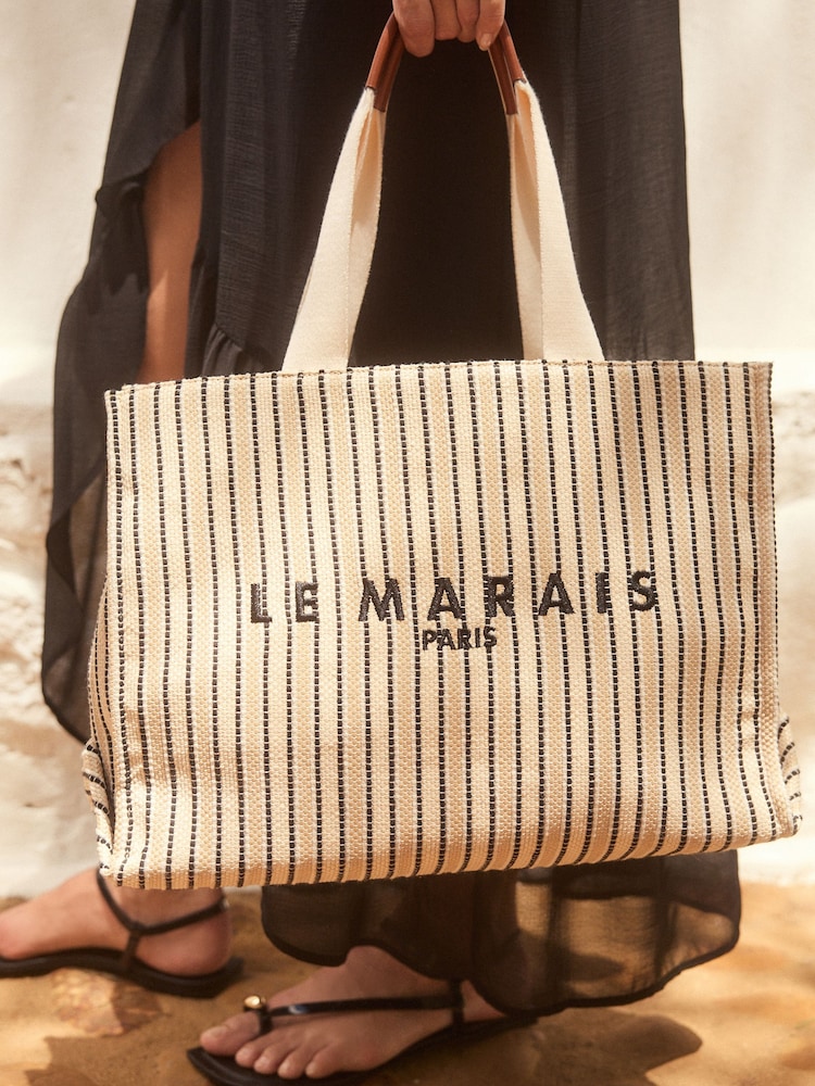 Cream Structured Canvas Shoulder Bag - Image 3 of 10