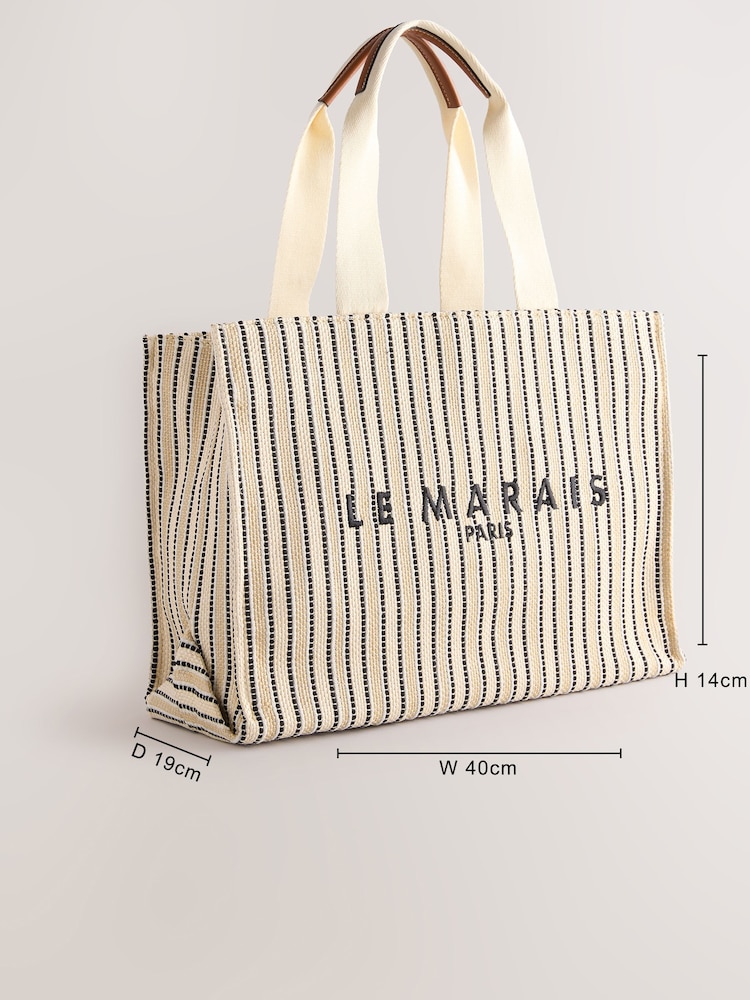 Cream Structured Canvas Shoulder Bag - Image 4 of 10