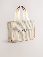 Krémová - Structured Canvas Shoulder Bag - Obrázok 6 z 10