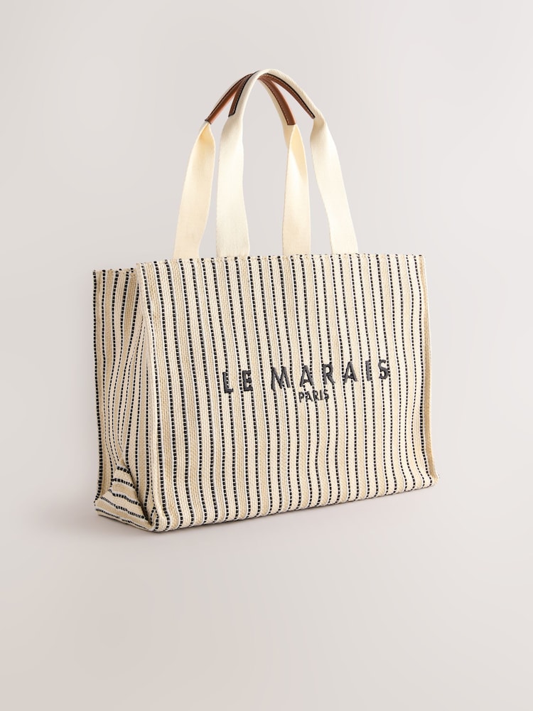Cream Structured Canvas Shoulder Bag - Image 6 of 10