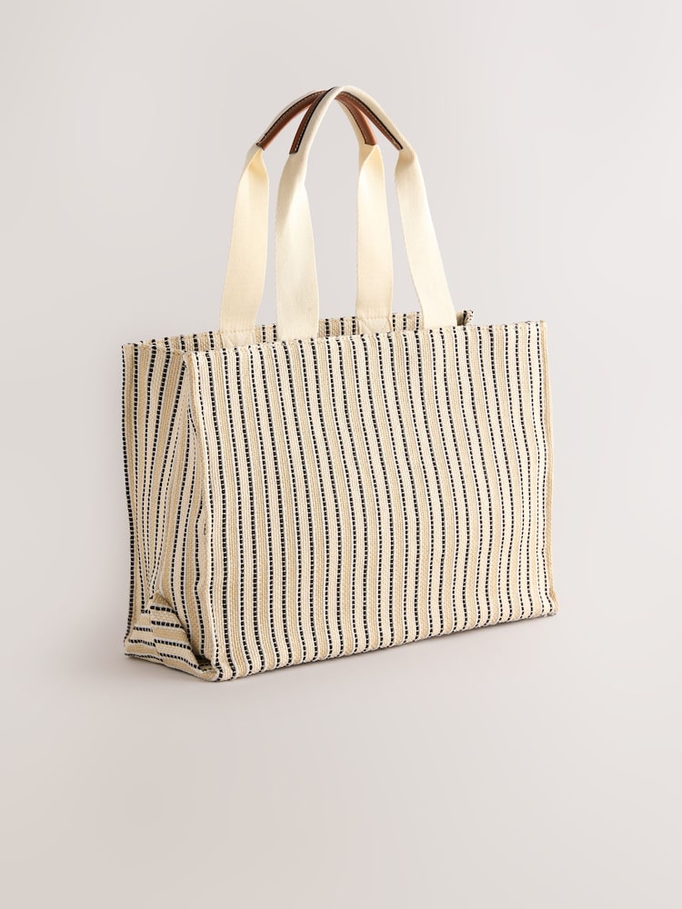Cream Structured Canvas Shoulder Bag - Image 7 of 10